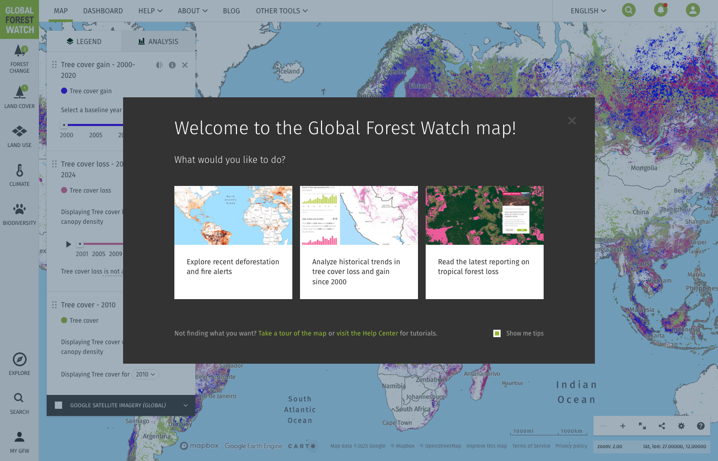 Global Forest Watch map