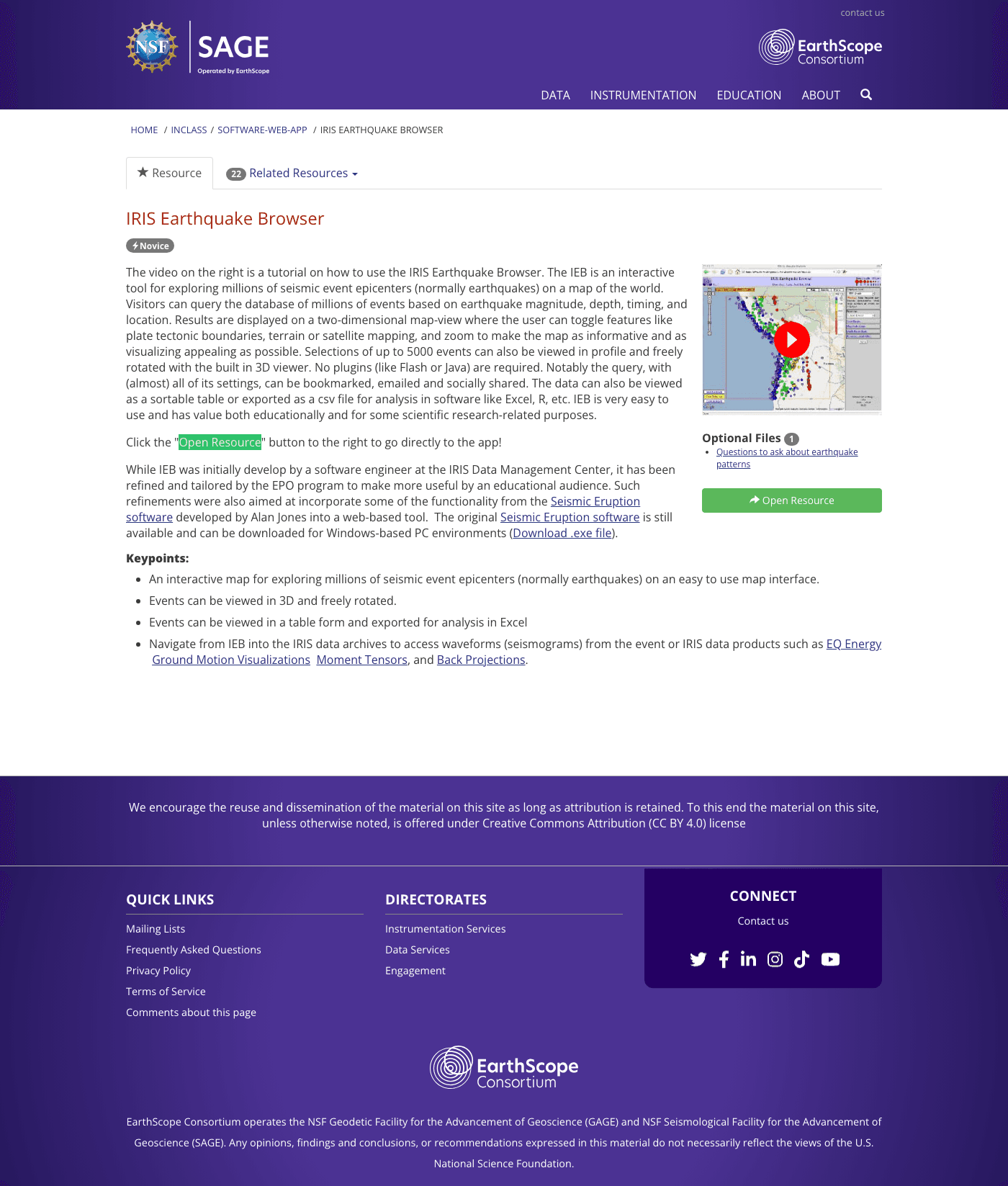 IRIS Earthquake Browser