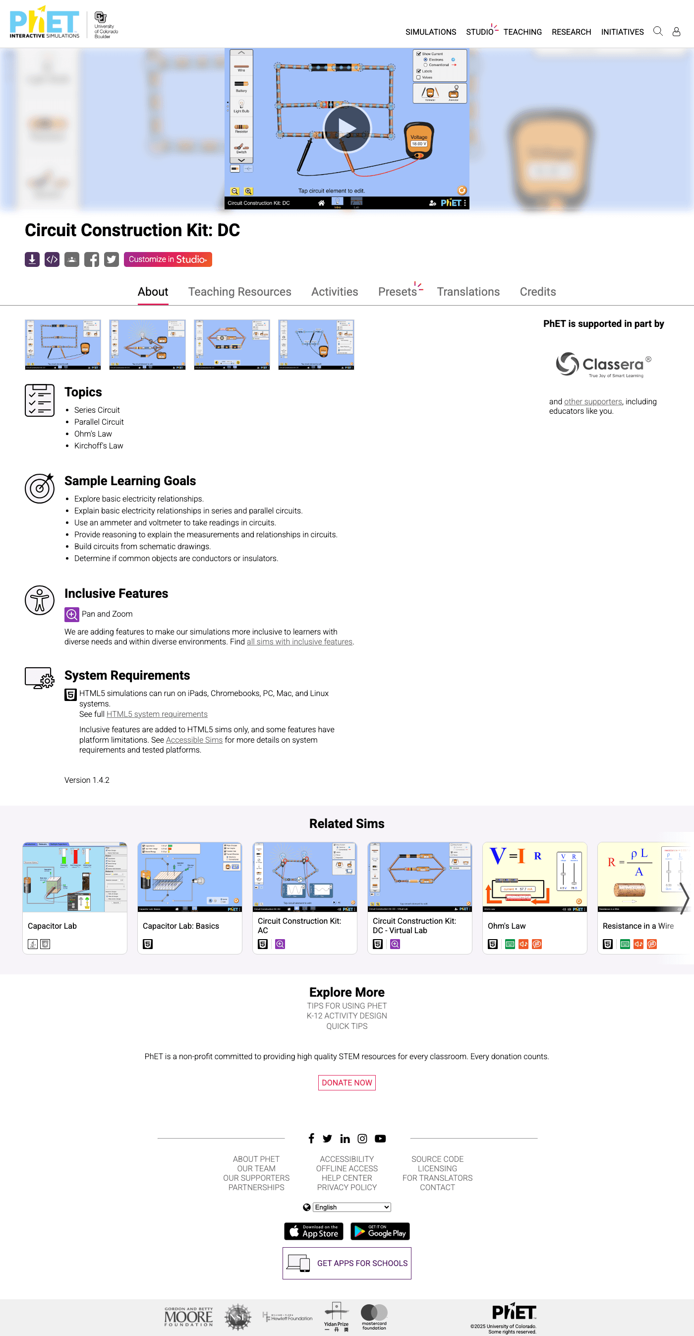 PhET Circuit Construction Kit