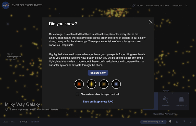 NASA Eyes on Exoplanets interactive map | Jesus Iniesta