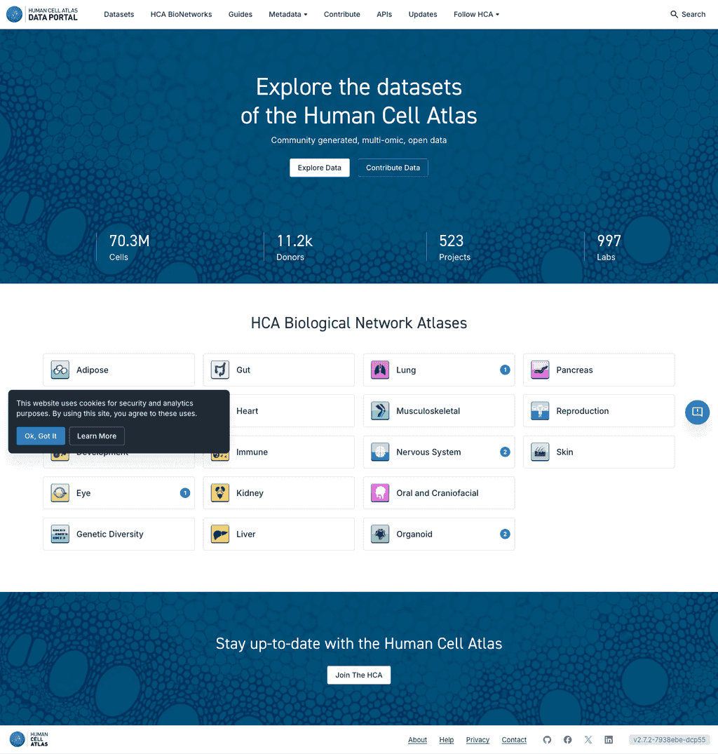 Human Cell Atlas Data Portal interactive map | Jesus Iniesta