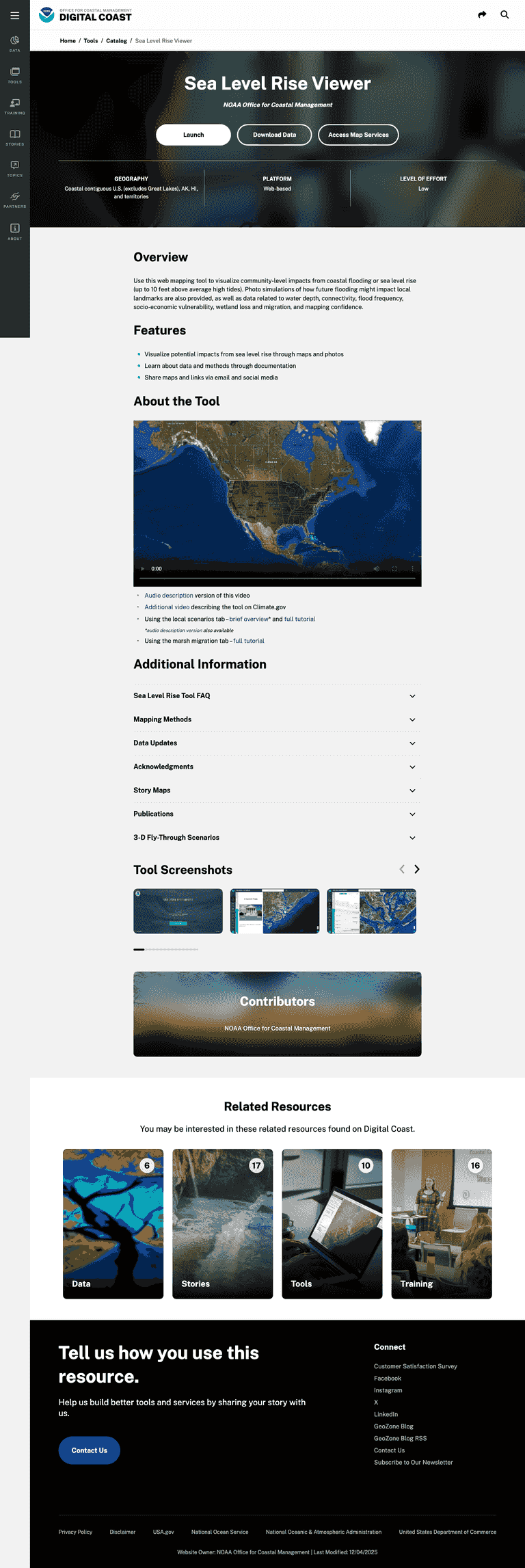 NOAA Sea Level Rise Viewer interactive map | Jesus Iniesta