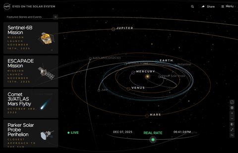 Nasa Map Screen NASA Eyes on the Solar System interactive map | Jesus Iniesta