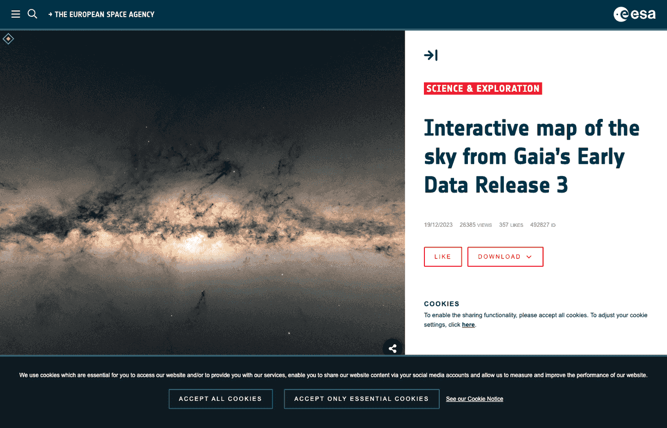 Gaia EDR3 interactive sky map
