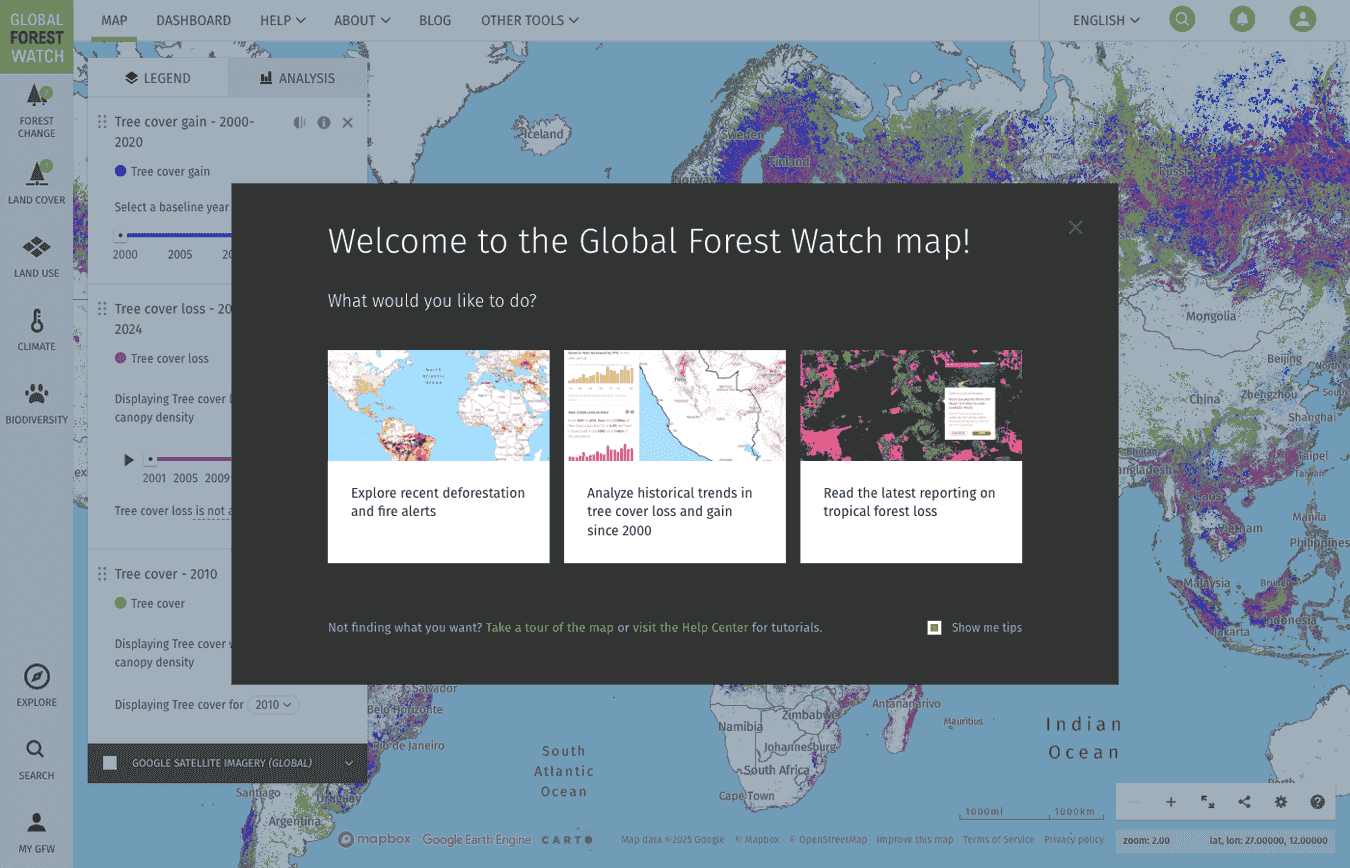 Global Forest Watch map