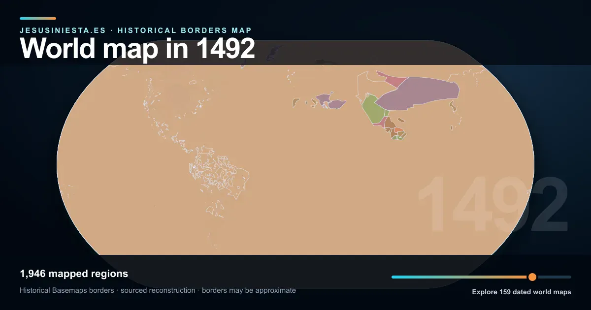 World Map in 1492: Medieval Realms and Regions | Jesus Iniesta