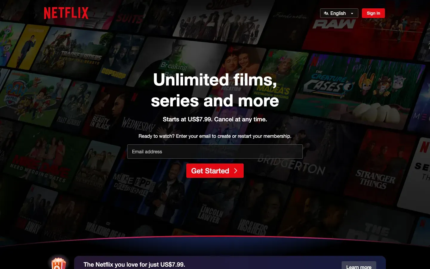 Netflix desktop preview