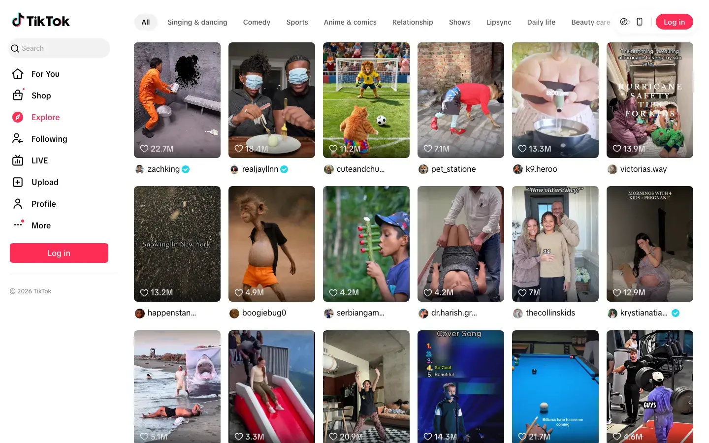 TikTok desktop preview