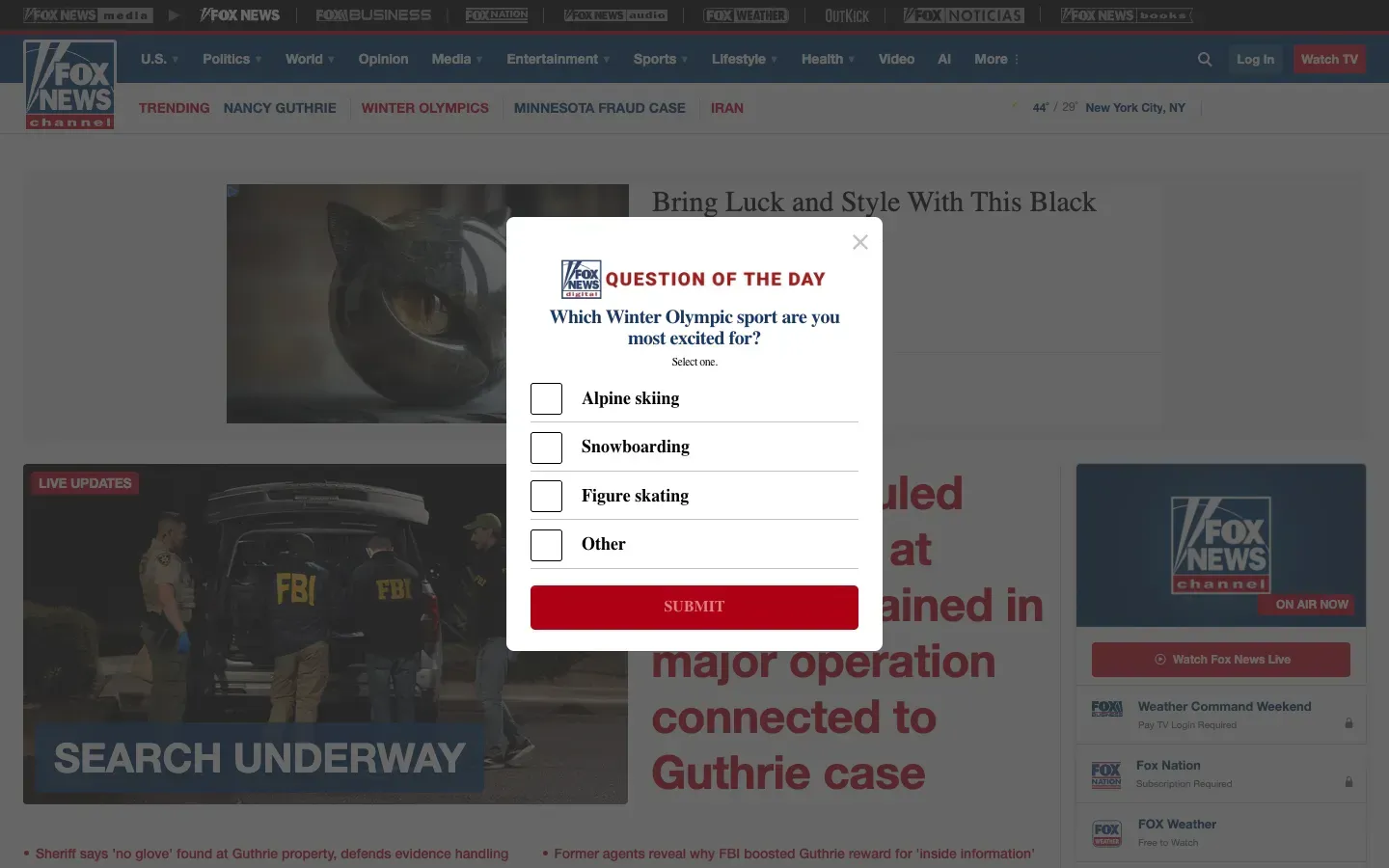 Fox News desktop preview