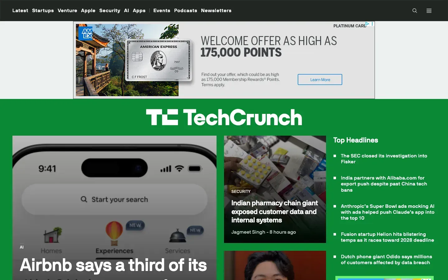 TechCrunch desktop preview