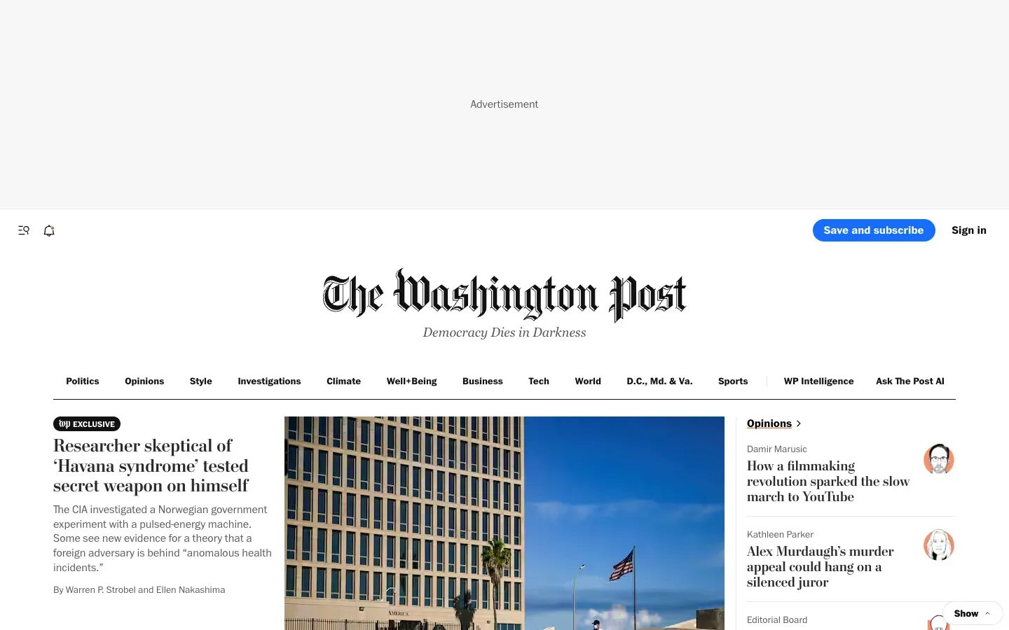 The Washington Post desktop preview