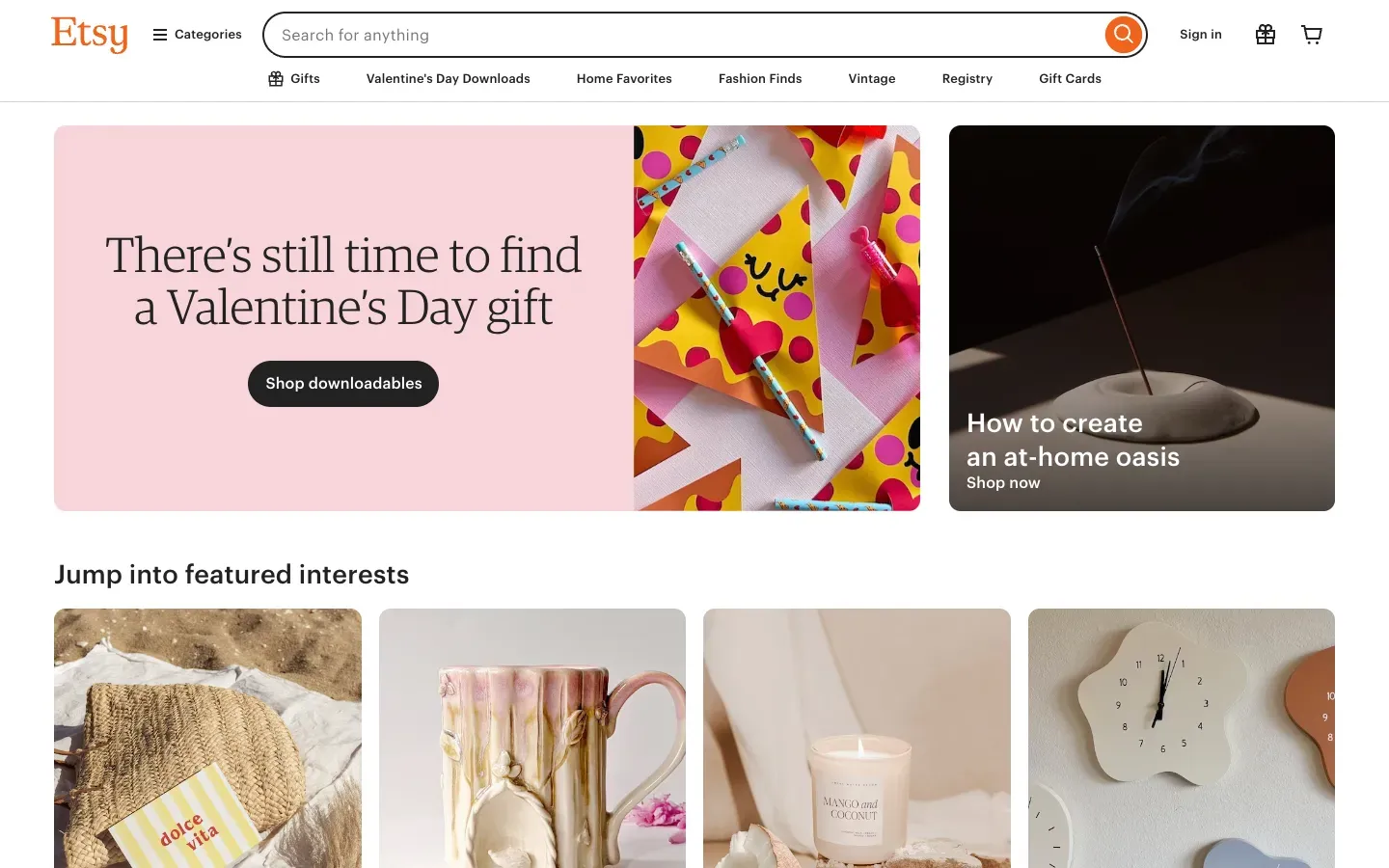 Etsy desktop preview