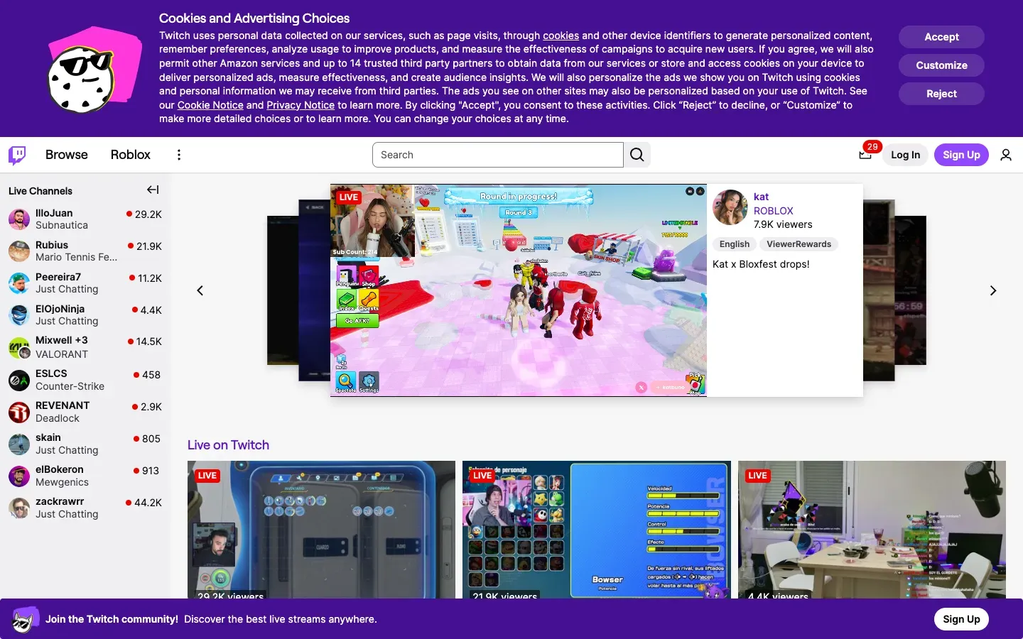 Twitch desktop preview
