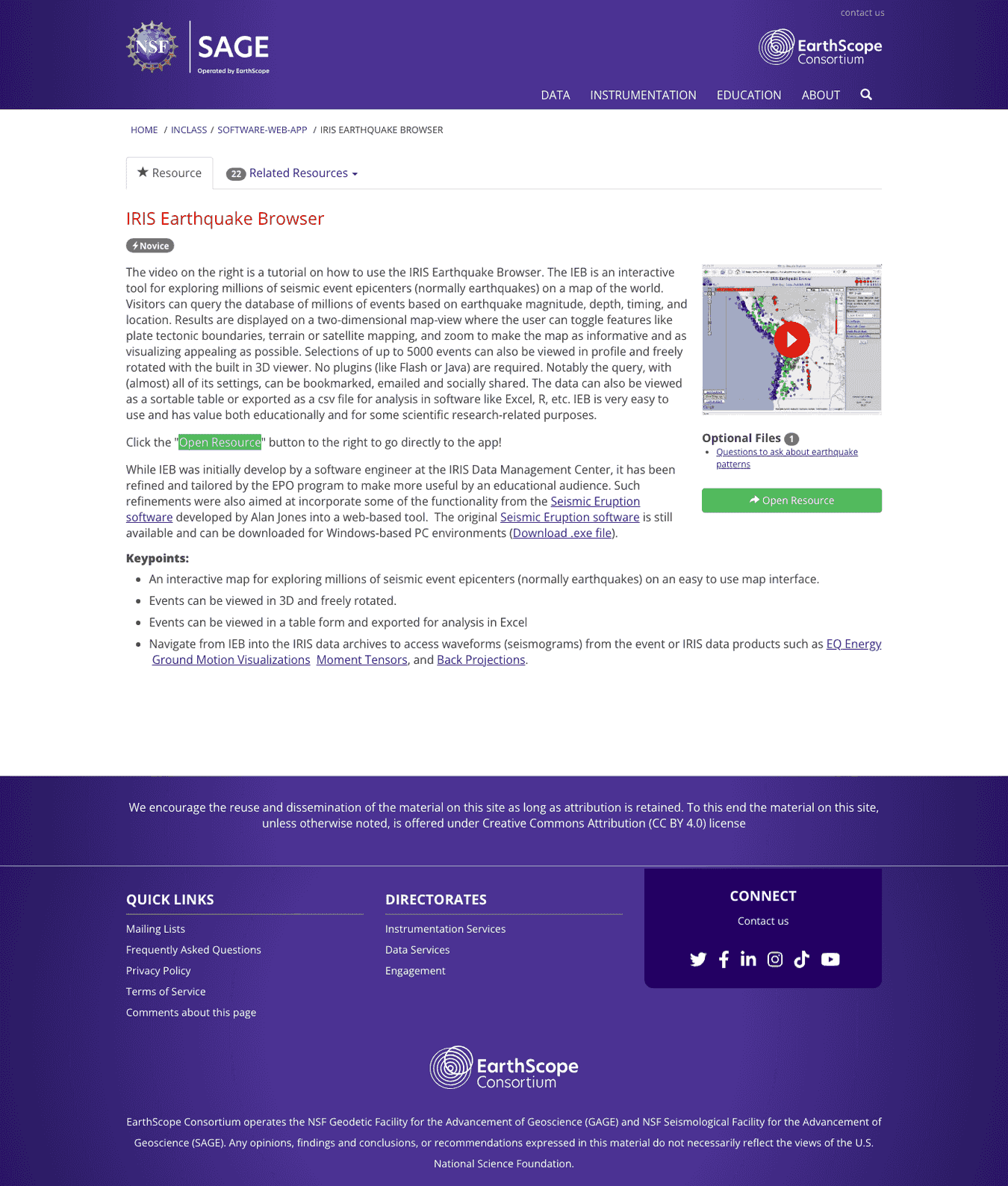 IRIS Earthquake Browser