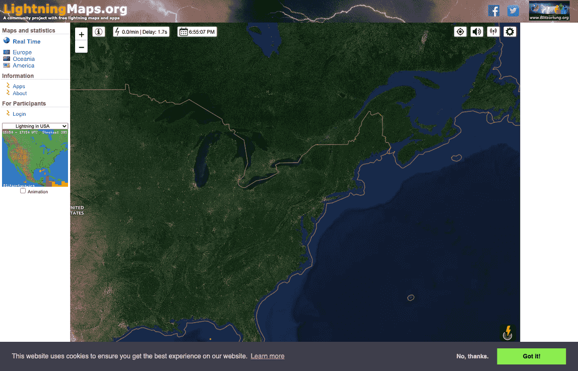 Lightning strike map