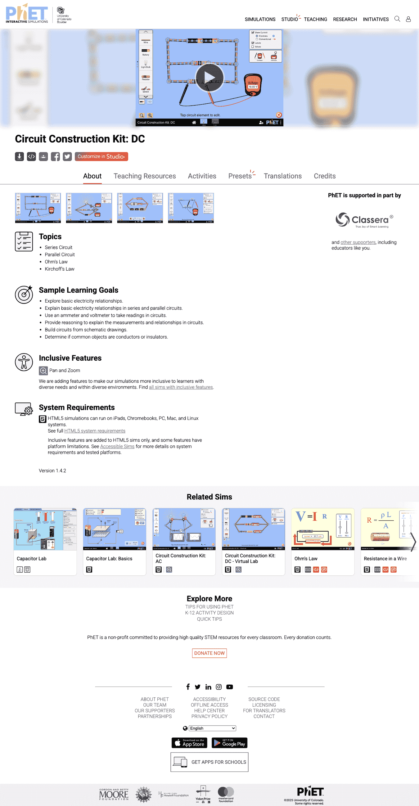 PhET Circuit Construction Kit